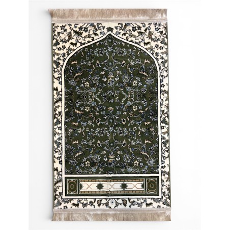 Tapis de prière Mihrab Impérial Vert Rawdah — Collection Rawdah