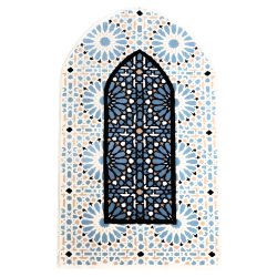 Mihrab Azur - Tapis de Prière Élégant de la Collection RAWDAH | Monjumuah