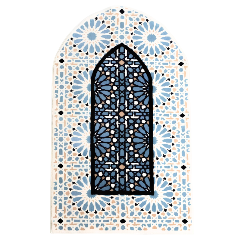 Mihrab Azur - Tapis de Prière Élégant de la Collection RAWDAH | Monjumuah