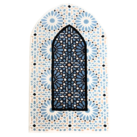 Mihrab Azur - Tapis de Prière Élégant de la Collection RAWDAH | Monjumuah