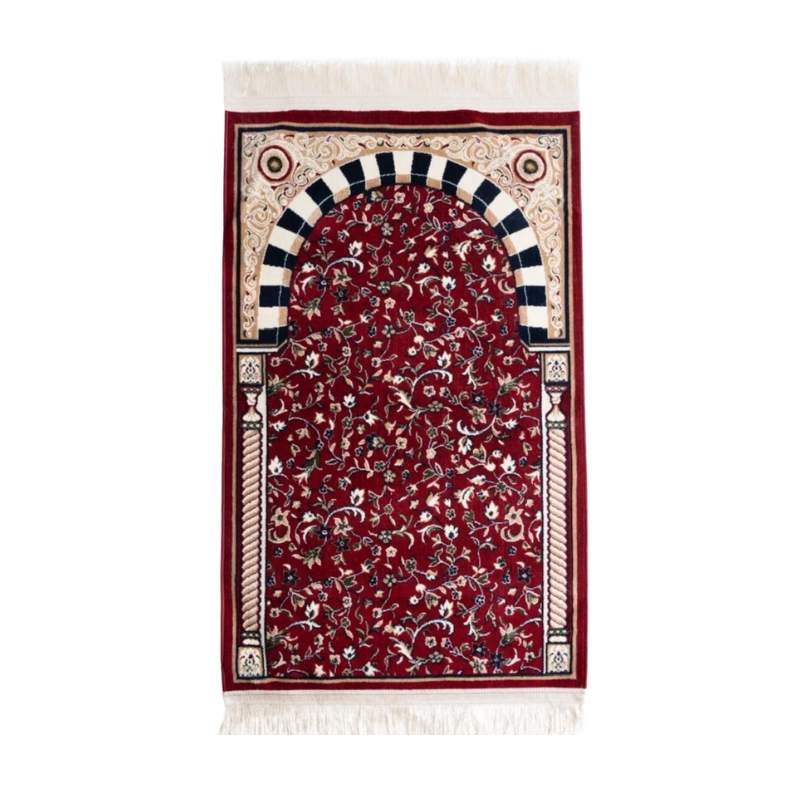 Arche de Quba Rouge - Tapis de Prière Élégant | Monjumuah
