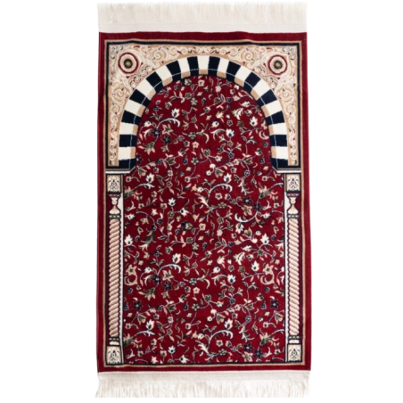 Arche de Quba Rouge - Tapis de Prière Élégant | Monjumuah